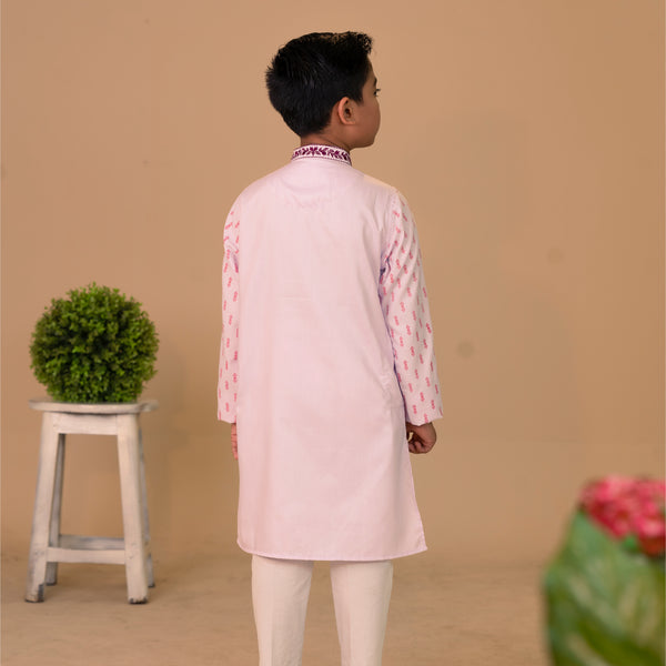 Boys Embroidery Panjabi-Pink 1