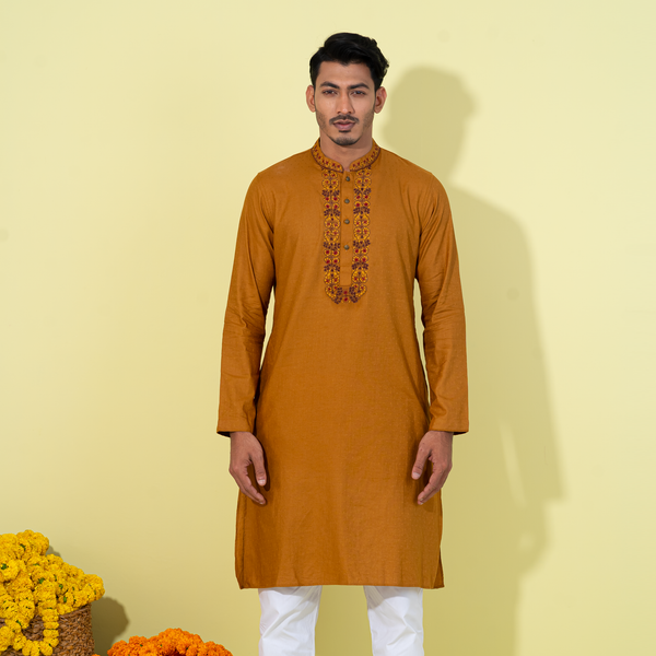 Mens Panjabi- Camel