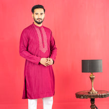 Load image into Gallery viewer, Mense Mbroidery Panjabi- Maroon
