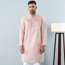 Load image into Gallery viewer, Mens Embroidery Panjabi- Lemonade Pink
