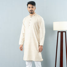 Load image into Gallery viewer, Mens Embroidery Panjabi- Off White
