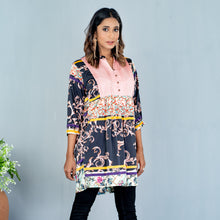 Load image into Gallery viewer, Ladies Kurti- Navy Print
