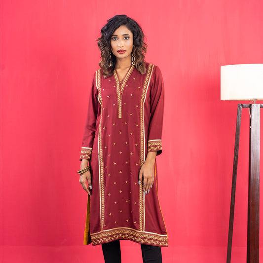 Womens Kurti- Maroon