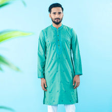 Load image into Gallery viewer, Mens Embroidery Panjabi- Sea Green
