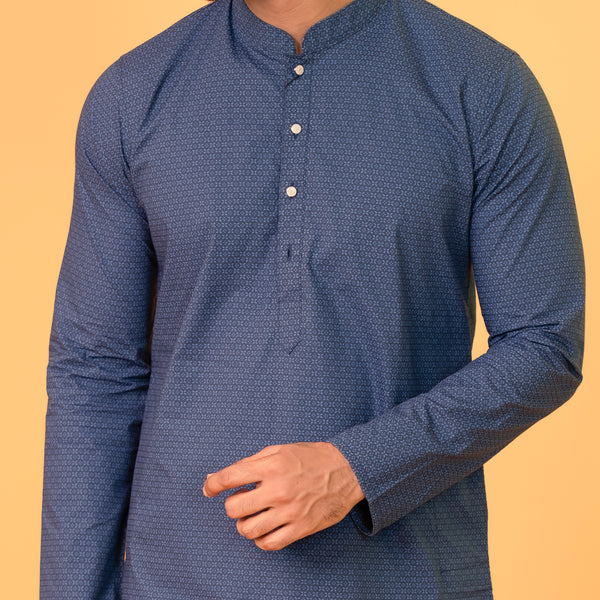 Mens Panjabi- Navy Micro Floral