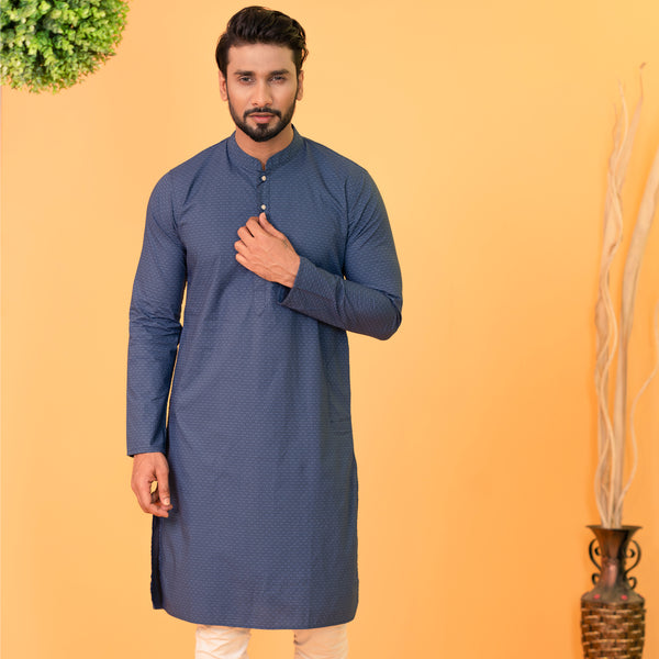 Mens Panjabi- Navy Micro Floral