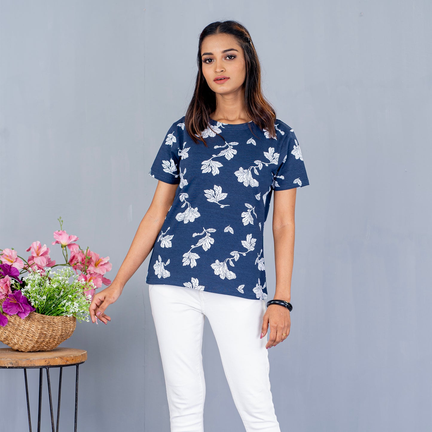 Ladies T-Shirt- Navy Aop