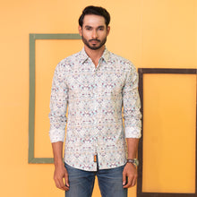 Load image into Gallery viewer, Mens Long Sleeve Shirt-White-Sky Blue Aop

