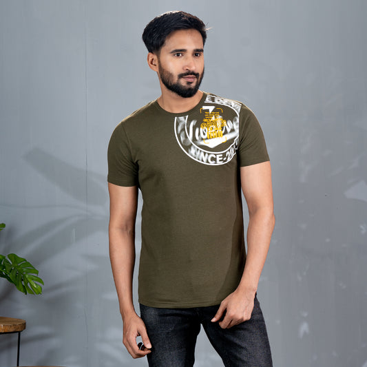 Men's Olive Melange T-Shirt