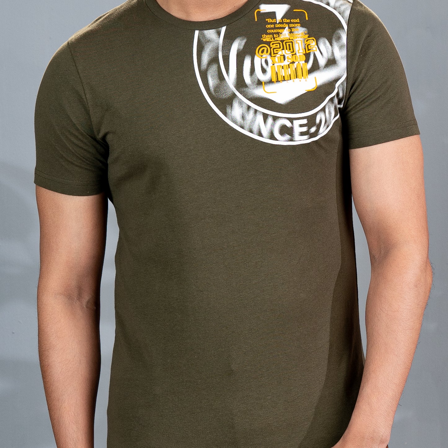 Men's Olive Melange T-Shirt