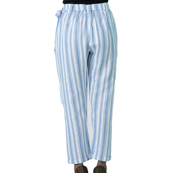 Ladies Pant-Blue Stripe